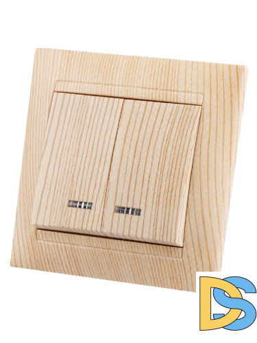 Выключатель двухклавишный с подсветкой Лама TDM Electric SQ1815-0305