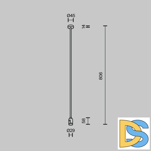 Крепление потолочное одинарное Maytoni Flarity TRA159C-SL1-B