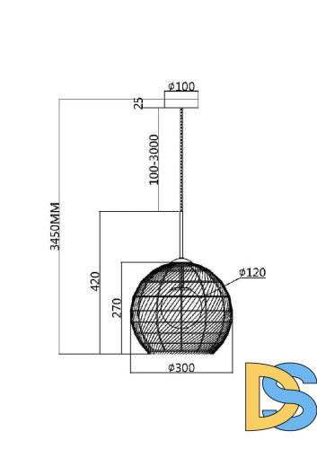 Подвесной светильник Maytoni Cane MOD204PL-01BG1