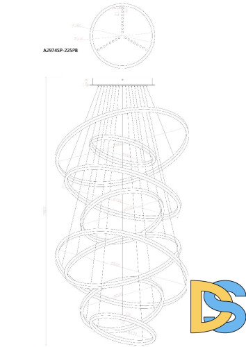 Подвесная люстра Arte Lamp Arcane A2974SP-225PB