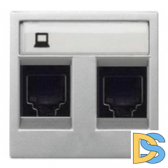 Розетка интернет RJ45 CAT5 двойная ABB Niessen Zenit Серебро