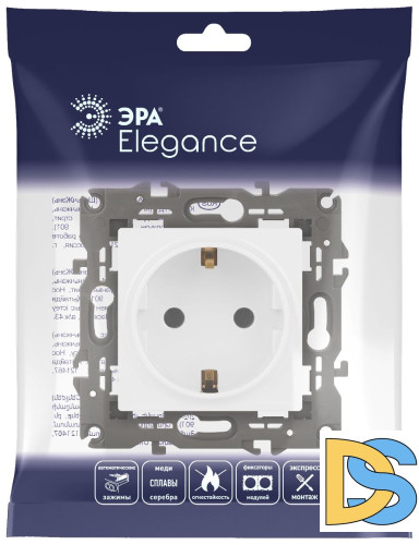 Розетка 2P+E Schuko Эра Elegance 14-2101-01М Б0065800