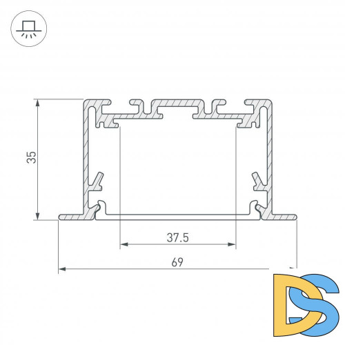 Профиль Arlight S2-LINIA69-F 029470