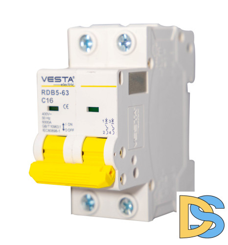 Автоматический выключатель Vesta-Electric Avt. VESTA 2P-16A RDB5 6KA
