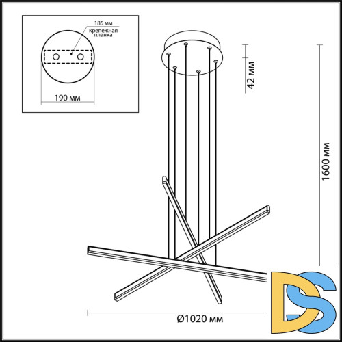 Подвесной светодиодный светильник Odeon Light Rudy 3890/48L