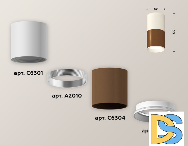 Накладной светильник Ambrella Light Techno XS6304060 (C6304, C6301, A2010, N6101)