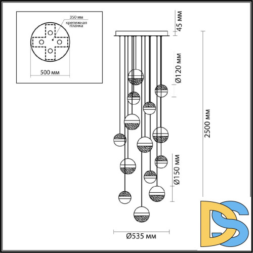 Каскадная люстра Odeon Light Roni 5037/132L