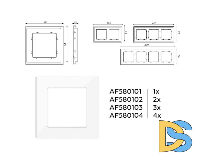 Рамка четырехместная Ambrella Volt Arctic AF580104