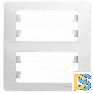 Рамка 2-ая (двойная) вертикальная, Белый, серия Glossa, Schneider Electric