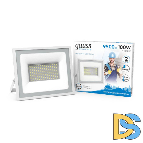 Прожектор светодиодный Gauss Slim 100W 6500К 613120300