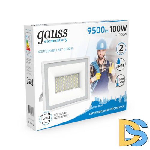Прожектор светодиодный Gauss Slim 100W 6500К 613120300
