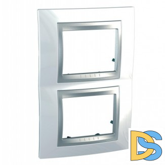 Рамка 2-ая (двойная) вертикальная, Нордик/Алюминий (металл), серия UNICA TOP/CLASS, Schneider Electric