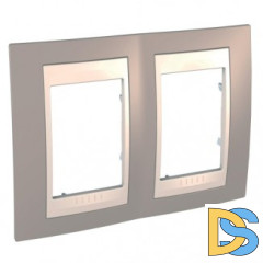 Рамка 2-ая (двойная), Коричневый/Бежевый, серия Unica, Schneider Electric