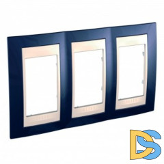Рамка 3-ая (тройная), Индиго/Бежевый, серия Unica, Schneider Electric