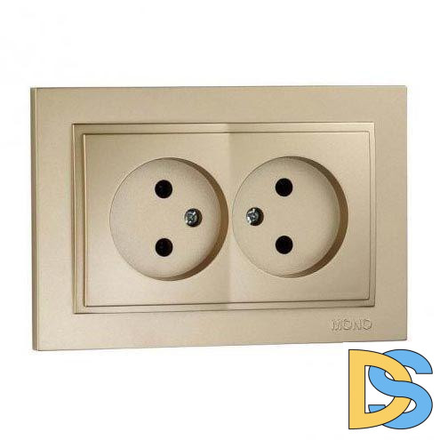 Розетка двойная без земли Mono Electric Despina 16А 250В титан 102-222205-121