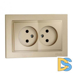 Розетка двойная без земли Mono Electric Despina 16А 250В титан 102-222205-121