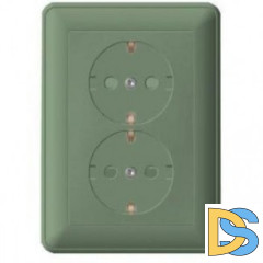 Розетка 2-ая электрическая с заземлением с защитными шторками, Шампань, серия Wessen 59, Schneider Electric