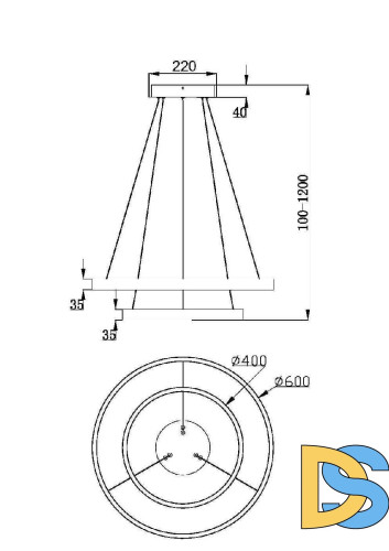 Подвесной светильник Maytoni Rim MOD058PL-L55BSK