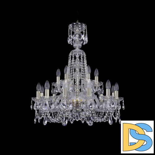 Подвесная люстра Bohemia Ivele Crystal 1402/12+6/240/XL-77 G