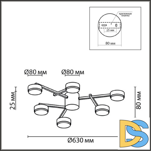 Потолочная люстра Lumion Dabra 8115/6C