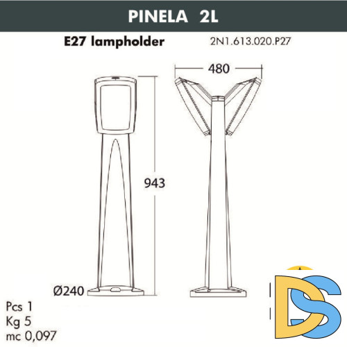 Садовый светильник Fumagalli 2N1.613.020.LYF1R