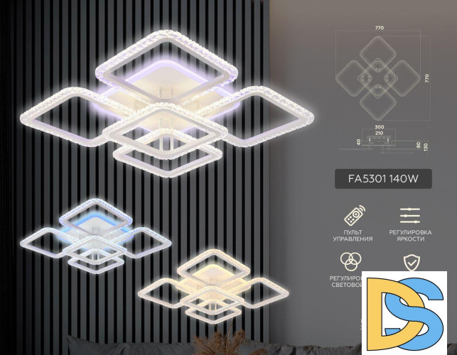 Потолочная светодиодная люстра Ambrella Light Acrylica Original FA5301