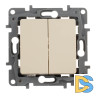 Выключатель двухклавишный Legrand Etika 10A 250V белый 672202
