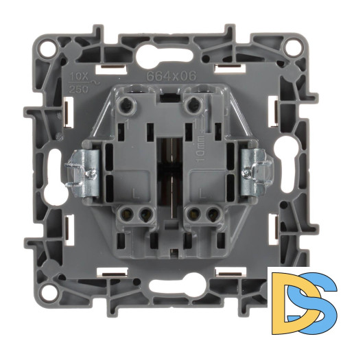 Выключатель двухклавишный Legrand Etika 10A 250V белый 672202