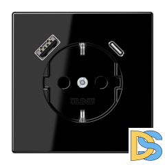Розетка 2K+З USB Typ AC Jung LS1520-15CASW