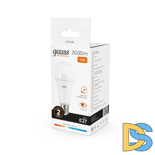 Лампа светодиодная Gauss E27 25W 3000K груша матовая 73215