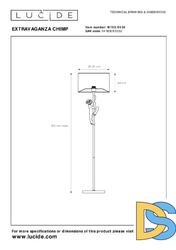 Торшер Lucide Extravaganza Chimp 10702/81/30
