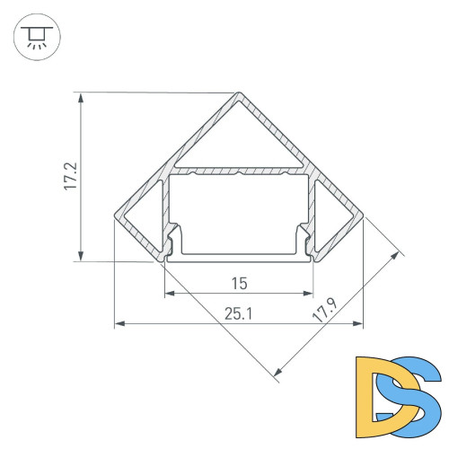 Алюминиевый профиль Arlight SL-KANT-H18-2000 BLACK 049430