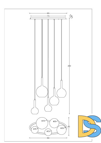 Каскадная люстра Arte Lamp Gala A2720SP-5SG