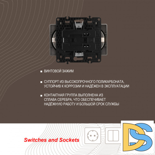 Розетка двойная с заземлением Arte Milano 217.40-2.shampan