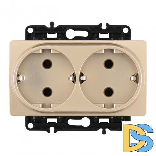 Розетка двойная с заземлением Arte Milano 217.40-2.shampan