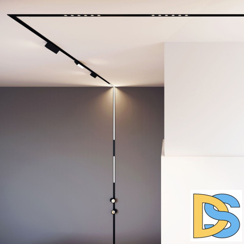 Трековый магнитный светильник Arlight MAG-FLAT-25-L400-12W Warm3000 (BK, 100 deg, 24V, DALI) 046333