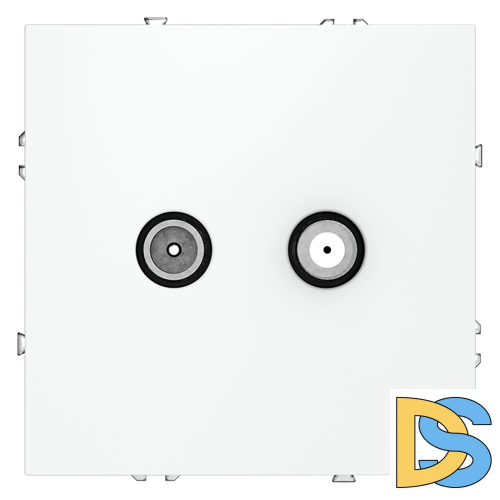 Розетка телевизионная встраиваемая VOLTUM S70 оконечная TV+SAT, (белый матовый)