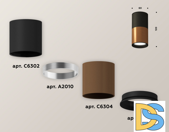 Накладной светильник Ambrella Light Techno XS6304070 (C6304, C6302, A2010, N6102)
