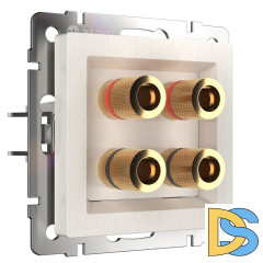 Акустическая розетка Werkel х4 перламутровый рифленый WL13-AUDIOx4 4690389124273