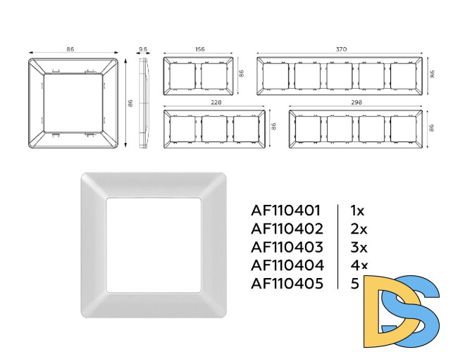 Рамка трехместная Ambrella Volt Line AF110403