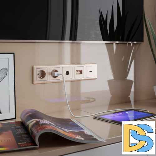 ТВ-розетка оконечная Werkel шампань рифленый W1183010 4690389160639