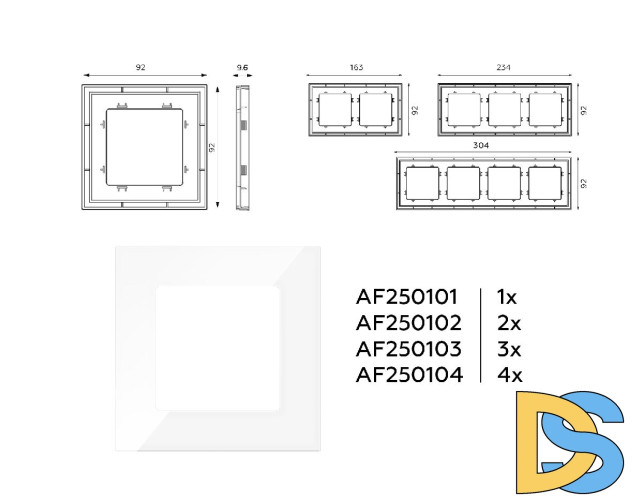 Рамка трехместная Ambrella Volt Qubi AF250103