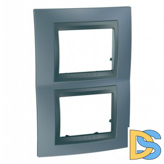 Рамка 2-ая (двойная) вертикальная, Грэй/Графит (металл), серия UNICA TOP/CLASS, Schneider Electric