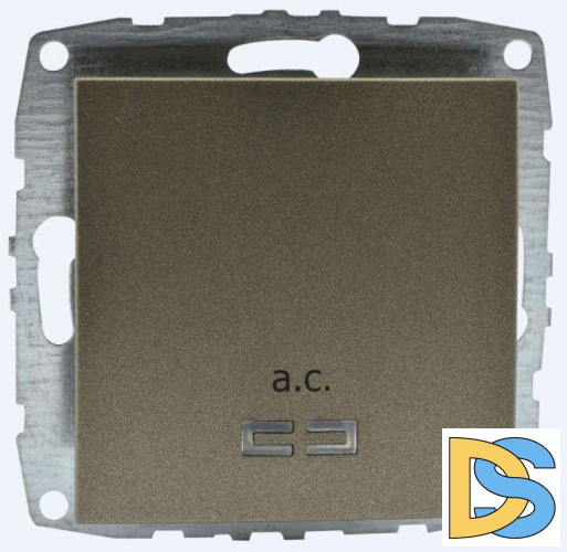 Выключатель одноклавишный с подсветкой Mono Electric Despina-Larissa 10А 250В бронза 500-002325-101