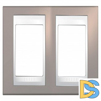 Рамка 2-ая (двойная), Коричневый/Белый, серия Unica, Schneider Electric