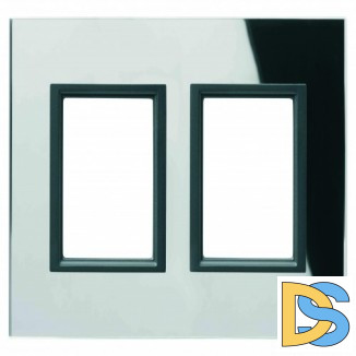 Рамка 2-ая (двойная), Стекло Черное, серия UNICA TOP/CLASS, Schneider Electric