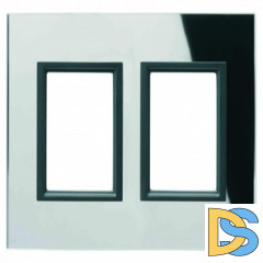 Рамка 2-ая (двойная), Стекло Черное, серия UNICA TOP/CLASS, Schneider Electric