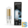 Лампа светодиодная Gauss G9 3.5W 4100K прозрачная 107809203