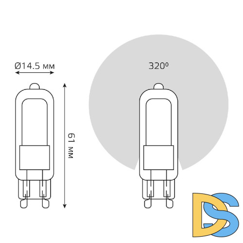 Лампа светодиодная Gauss G9 3.5W 4100K прозрачная 107809203
