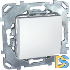 Выключатель 1-клавишный ,проходной (с двух мест), Белый, серия Unica, Schneider Electric